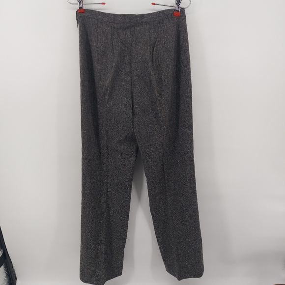 Cividini Wool black Straight Leg Trousers Made in Italy Size 44 Side Zip - Picture 5 of 7